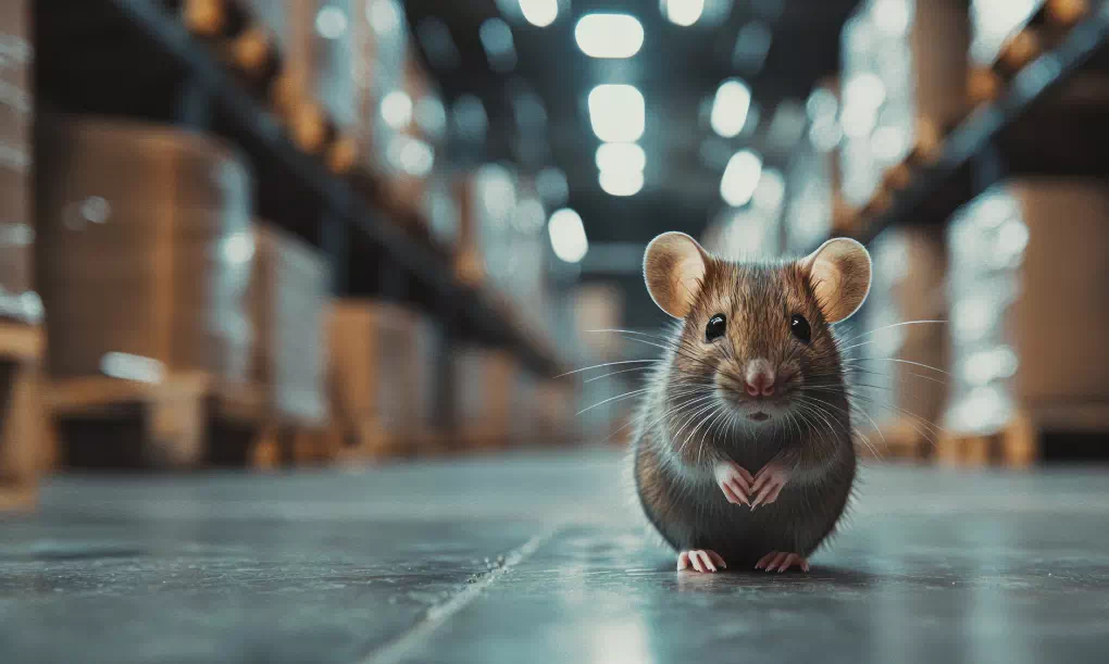 Infestation de rats dans un entrepôt de stockage